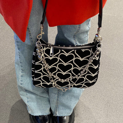 Bolso de Cadena Y2K con Corazón Bordado - Estilo Hot Girl Sweet Cool - Image 10