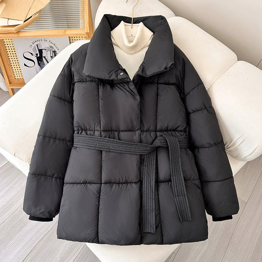 Abrigo a Cuadros con Cinturón - Chaqueta Gruesa Casual para Otoño e Invierno - Image 18