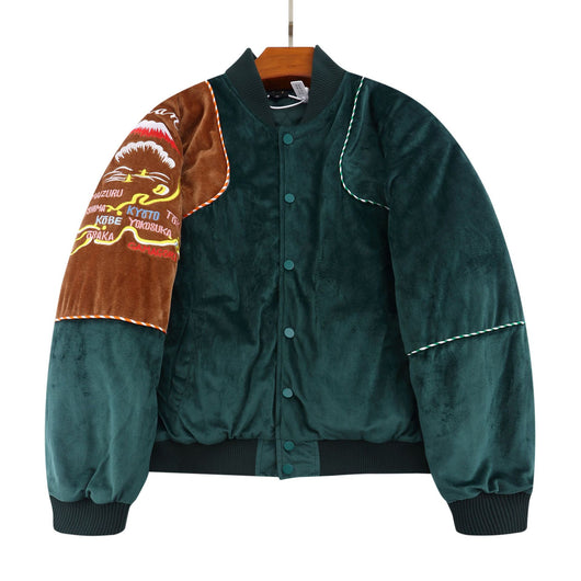Chaqueta de Béisbol Terciopelo Bordado - Abrigo de Algodón Premium - Image 7