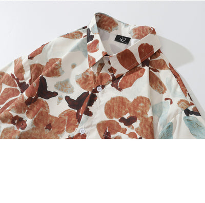 Camisa Hawaiana Retro de Manga Larga con Estampado Completo para Hombre - Image 4