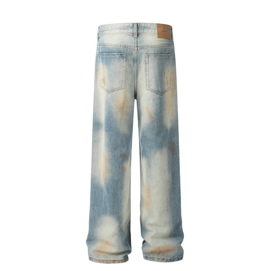 Jeans Rotos con Teñido Tie-Dye Estilo Americano para Hombre - Image 2