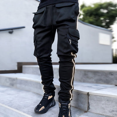 Pantalones de Entrenamiento Reflectantes Holgados y Rectos para Hombre - Image 9