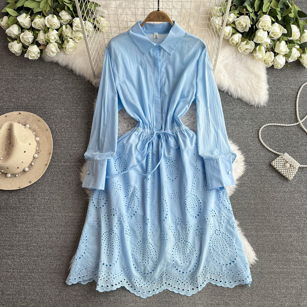 Vestido Midi Ajustado con Mangas Farol - Efecto Silueta Esbelta