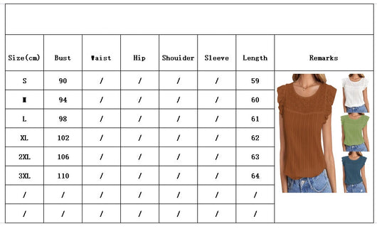 Blusa Patchwork Sin Mangas con Volantes para Mujer - Image 6