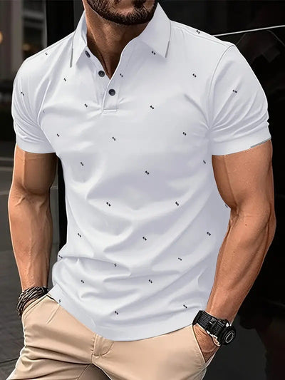 Polo Casual Holgado de Manga Corta Liso para Hombre - Image 44