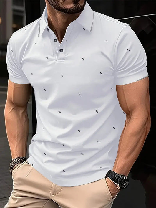 Polo Casual Holgado de Manga Corta Liso para Hombre - Image 44