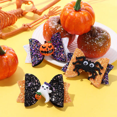 Horquilla Decorativa Infantil con Diseño de Calabaza, Fantasma y Araña