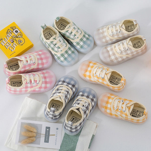 Zapatos de Lona a Cuadros con Elástico para Niños