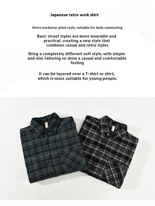 Camisa Casual de Cuadros Retro para Hombre - Image 9