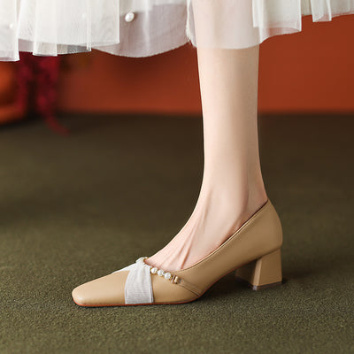 Zapatos de Dama Elegantes con Perlas Decorativas - Image 8
