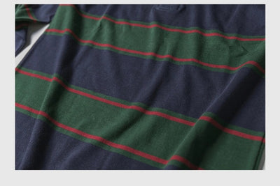 Polo Retro de Manga Larga con Rayas - Camiseta Clásica para Hombre - Image 29