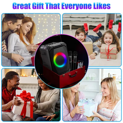 Parlante Portátil Inalámbrico para Fiestas con Luces LED, 2 Micrófonos y Control Remoto - Image 18