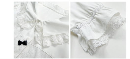 Blusa Blanca con Cuello de Encaje Dulce - Diseño Exclusivo - Image 13