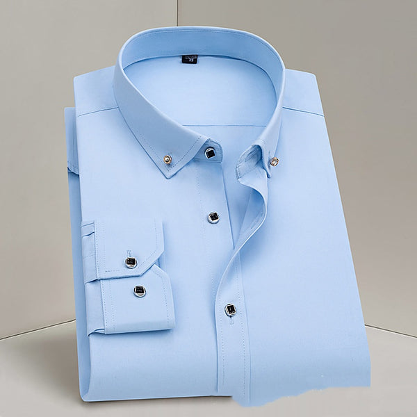 Camisa Blanca Profesional para Hombre sin Planchado - Ideal para Bodas y Eventos Formales