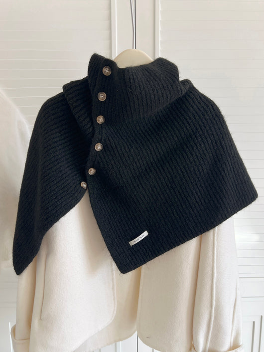 Capa Tejida de Lana con Cuello Alto Abrigador - Image 6