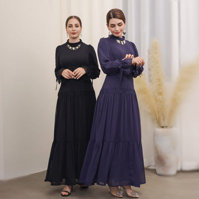 Vestido Largo de Encaje Elegante Estilo Oriente Medio - Image 10