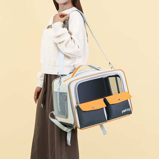 Mochila Transportadora para Gatos - Gran Capacidad, Respirable y Plegable
