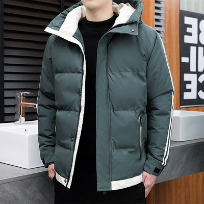 Chaqueta Cálida Acolchada Estilo Coreano con Capucha para Hombre - Image 6