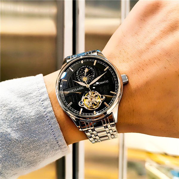 Reloj Mecánico Esqueleto Luminoso Resistente al Agua para Hombre