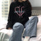 Playera Manga Larga Estampado Love Mujer Suelta