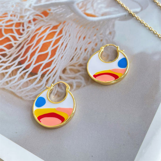 Conjunto de Collar y Aretes con Esmalte Diseño Minoritario - Image 10