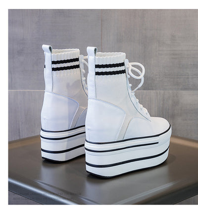 Botas Martin de Cuero con Calcetines Integrados y Aumento de Altura para Mujer - Image 11