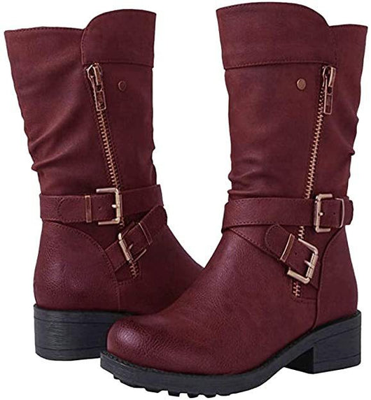 Botines Cortos Casuales con Cinturón y Tacón Bajo - Image 9