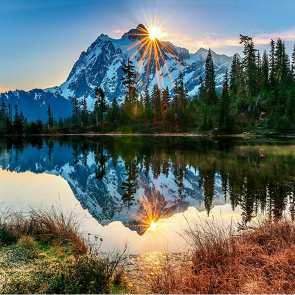Kit de Pintura por Números Paisaje Montaña Nevada - Lienzo Decorativo