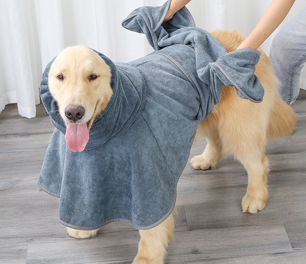 Bata de Baño para Perros en Algodón - Toalla Súper Absorbente
