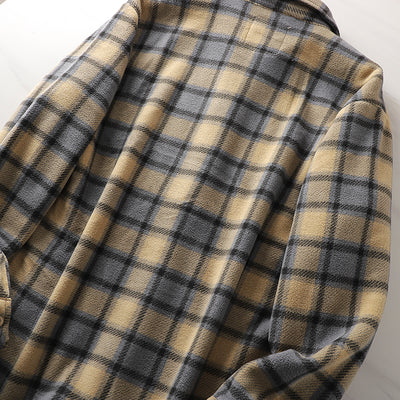 Abrigo Acolchado de Lana Escocesa con Forro Polar para Otoño e Invierno - Image 13