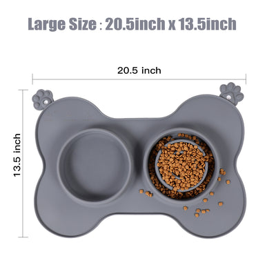 Comedero Doble Antiasfixia para Perros con Tapete Protector - Image 6