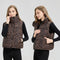 Chaleco de Algodón Estampado Leopardo con Cuello Mao