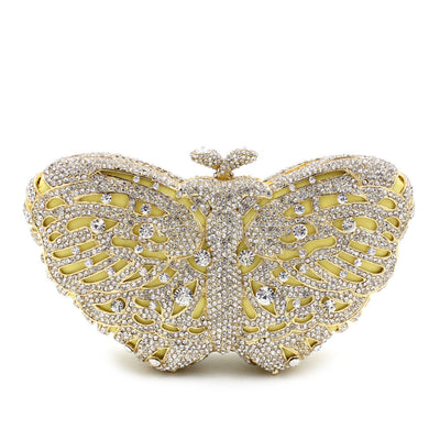 Cartera de Mano Artesanal con Mariposa de Diamantes - Image 5