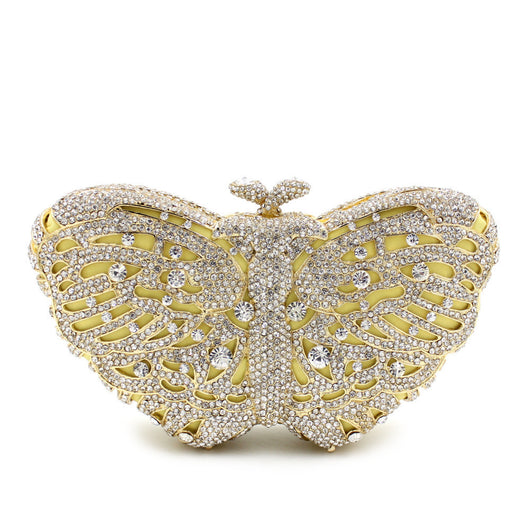 Cartera de Mano Artesanal con Mariposa de Diamantes - Image 5