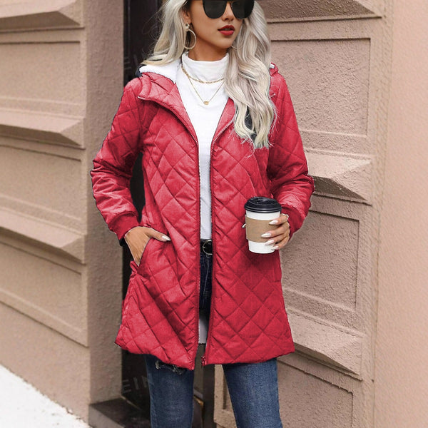 Abrigo Acolchado con Capucha para Mujer - Fleece Cálido