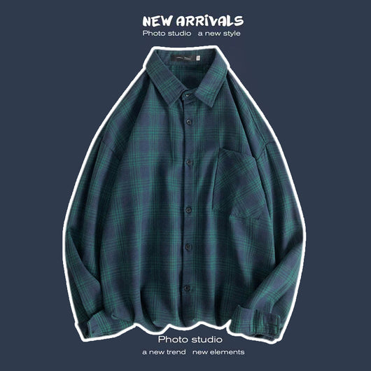 Abrigo Retro de Cuadros para Hombre - Estilo Suelto y Personalidad - Image 11
