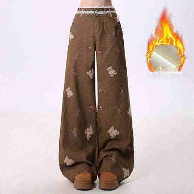 Jeans Harajuku Rectos Bordados Cómodos de Pierna Ancha - Image 11