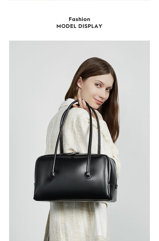 Bolso Boston de Cuero Genuino para Mujer - Portátil y Elegante - Image 25