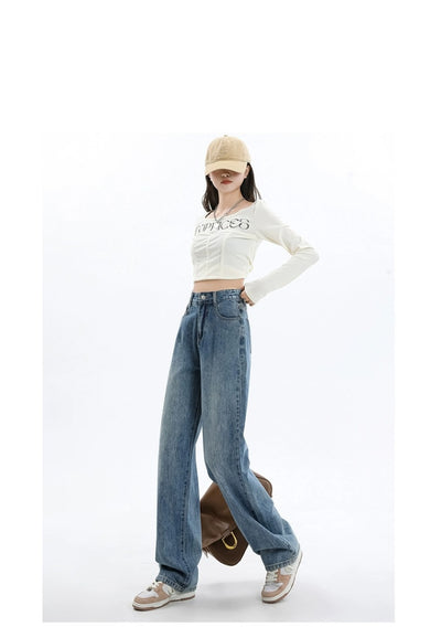 Pantalones Vaqueros de Cintura Alta y Pierna Ancha para Mujer - Diseño Versátil para Primavera y Otoño - Image 11