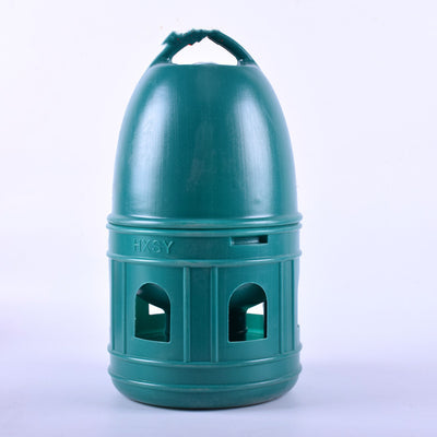 Transparent pet drinker with a light blue base and handle, designed for chickens or small birds. - Image 21