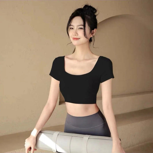 Camiseta Manga Corta para Mujer con Refuerzo de Pecho