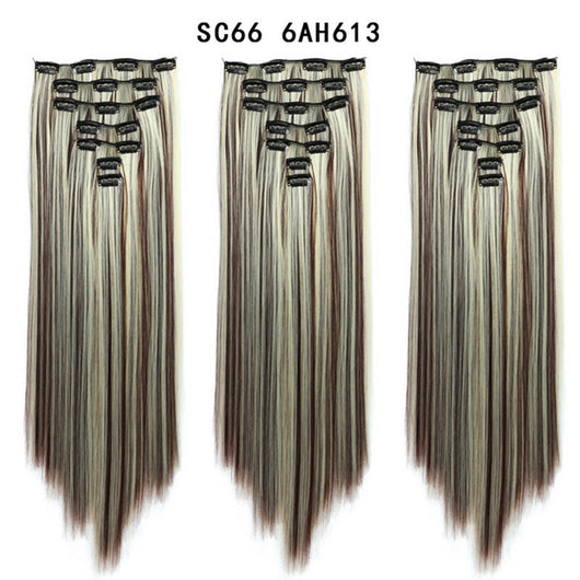 Set de Extensiones de Cabello con 16 Clips - Peluca de Fibra Sintética Premium - Image 53