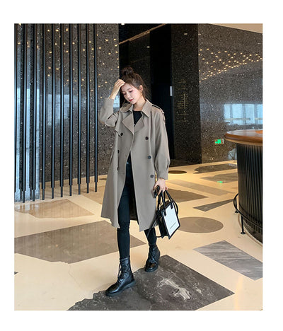 Abrigo Trench Ligero Midi para Mujer - Chaqueta Suelta Favorecedora Primavera - Image 13