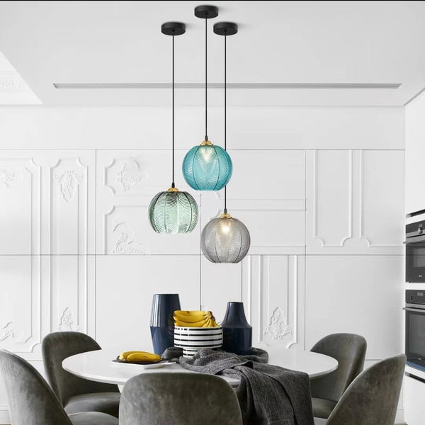 Lámpara Colgante de Cristal con Patrón de Hojas para Dormitorio