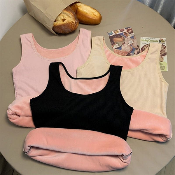 Camiseta Térmica Ajustada con Relleno para Mujer - Color Liso