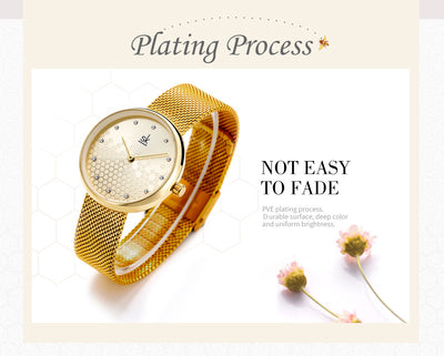 Reloj de Miel Creativo para Mujer Dorado y Plateado - Image 9