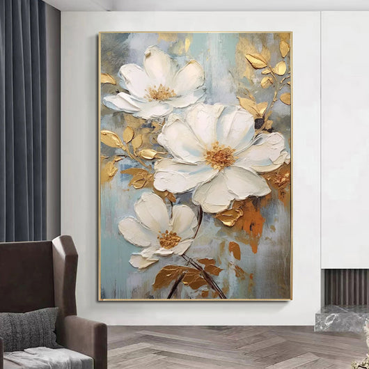 Cuadro Abstracto Flor de Loto en Lienzo 3D - Pintura al Óleo Hecha a Mano para Decoración del Hogar - Image 3