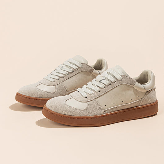 Zapatillas Blancas de Cuero Retro Transpirables Estilo Preppy Casual - Image 5