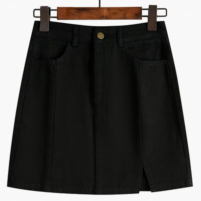 Falda Asimétrica Talle Alto Delgada para Primavera - Image 3