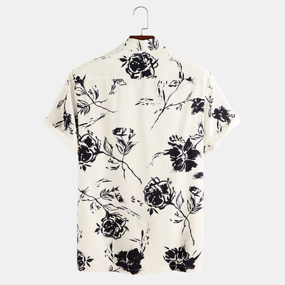 Camisa Casual para Hombre con Estampado de Rosas - Image 7